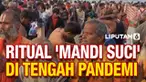 Ribuan warga India menjalani ritual mandi bersama sebagai bentuk mensucikan diri di sungai Gangga. Ritual ini digelar di tengah melonjaknya kasus Covid-19 di negara tersebut.