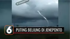 Video pusaran angin berwarna putih di Bonto Sungguh, Kecamatan Jeneponto, Sulawesi Selatan, menghebohkan warga. Video momen langka yang diabadikan warga dengan kamera ponsel ini, tersebar luas di media sosial dan menjadi perbincangan warga.