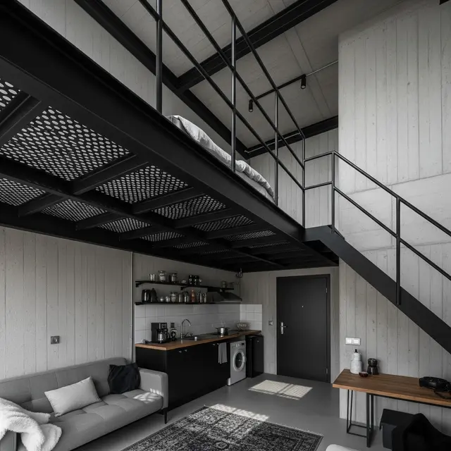Desain Rumah Mezzanine Minimalis dengan Konsep Industrial Kekinian