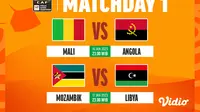 Jadwal dan Live Streaming African Nations Championship Matchday 1 di Vidio, 16 & 17 Januari 2023. (Sumber : dok. vidio.com)