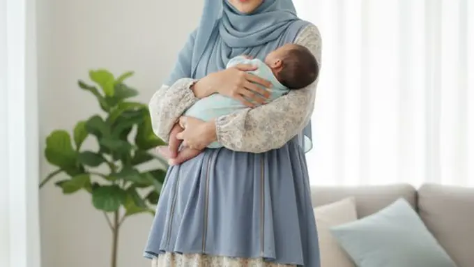 Model Gamis Kekinian untuk Ibu Menyusui (Image by Gemini AI)