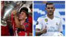 Lucas dan Theo Hernandez. Sang adik Theo Hernandez (kanan) meraih trofi Liga Champions terlebih dahulu bersama Real madrid pada musim 2017/2018. Sementara sang kakak Lucas Hernandez meraihnya bersama Bayern Munchen pada musim 2019/2020. (Kolase AFP)