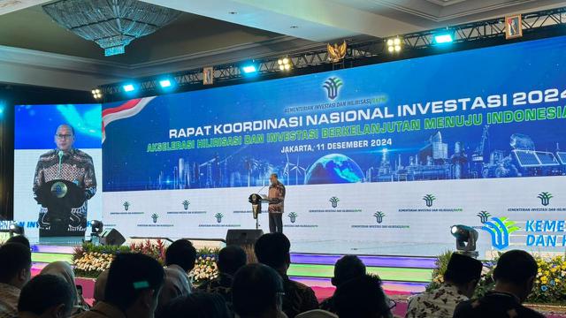 Menteri Investasi/kepala BKPM Rosan P. Roeslani,  dalam Rakornas Investasi, di Jakarta, Rabu (11/12/2024). (Tira/Liputan6.com)