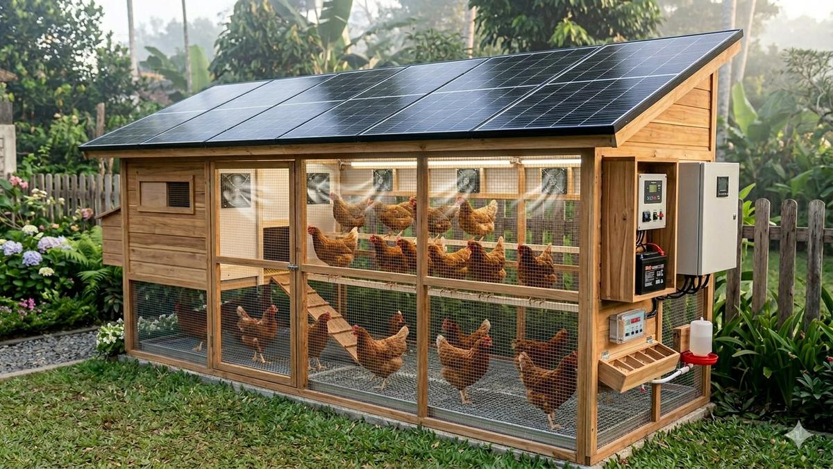 6 Cara Buat Kandang Ayam dengan Panel Surya Mini untuk Efisiensi Energi, Inovasi Peternakan Terbaru