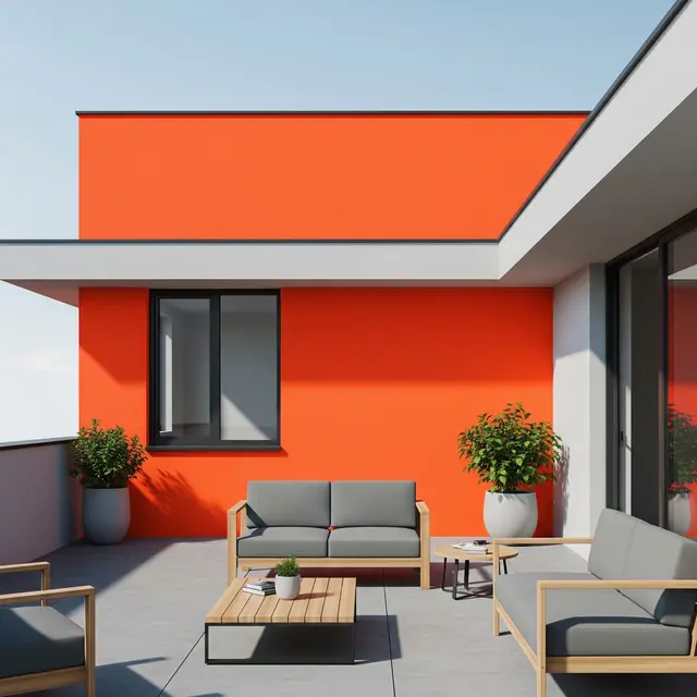 Teras Warna Oranye Terang (Gemini AI)
