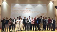 Finalis Virtual Startup Hunt Bubu Awards V.10 berpose bersama panelis juri. Liputan6.com/Jeko Iqbal Reza