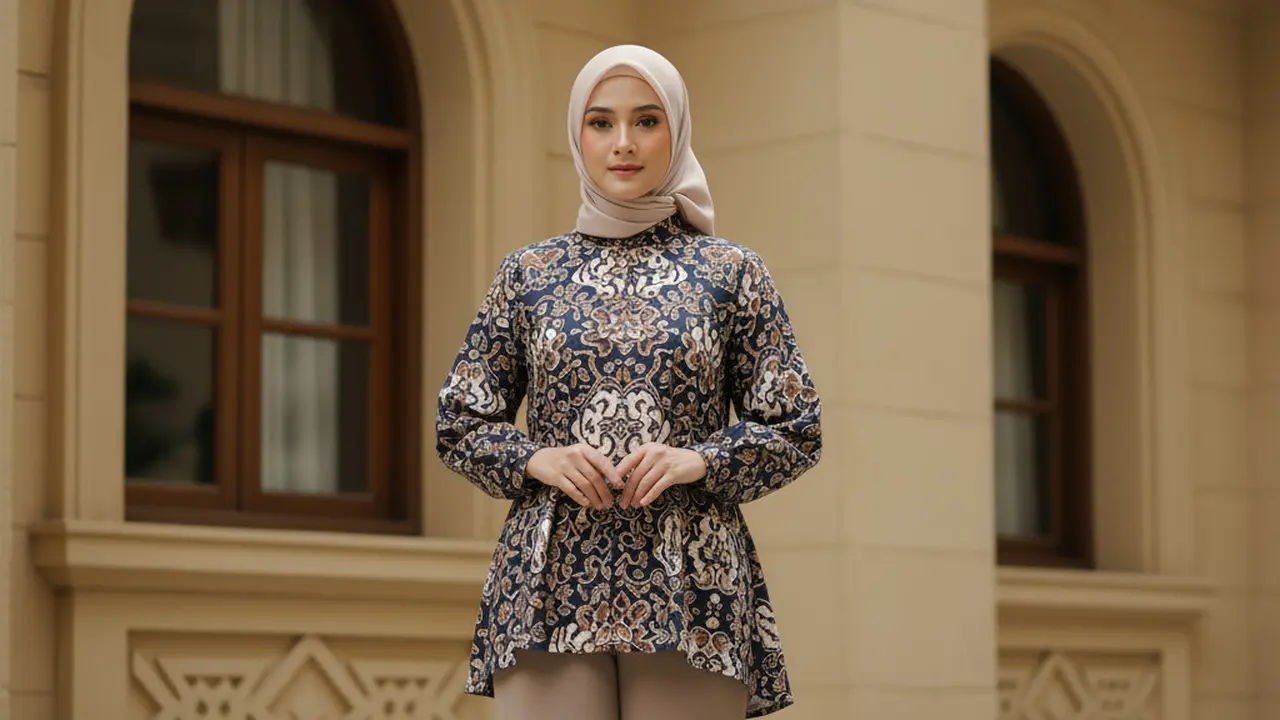 Model Atasan Batik Kantoran yang Simpel