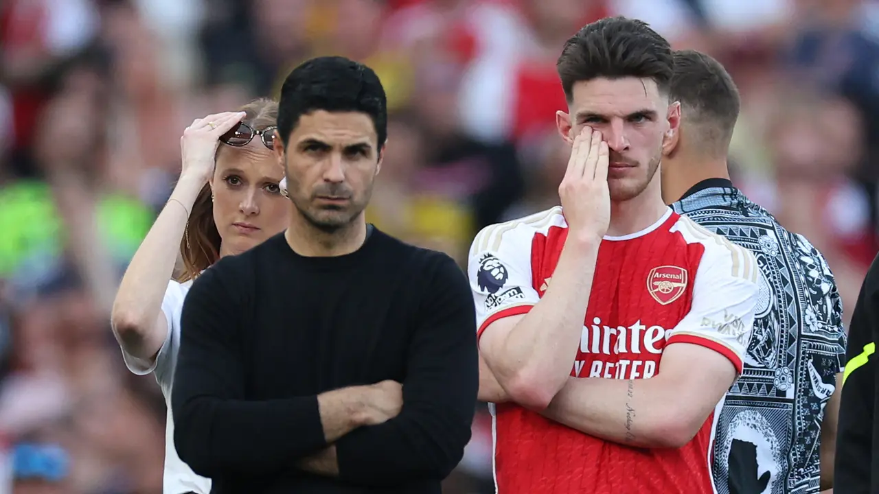 Mikel Arteta dan Declan Rice