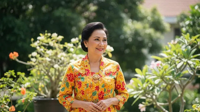 Kebaya Kutu Baru Klasik dengan Motif Cerah