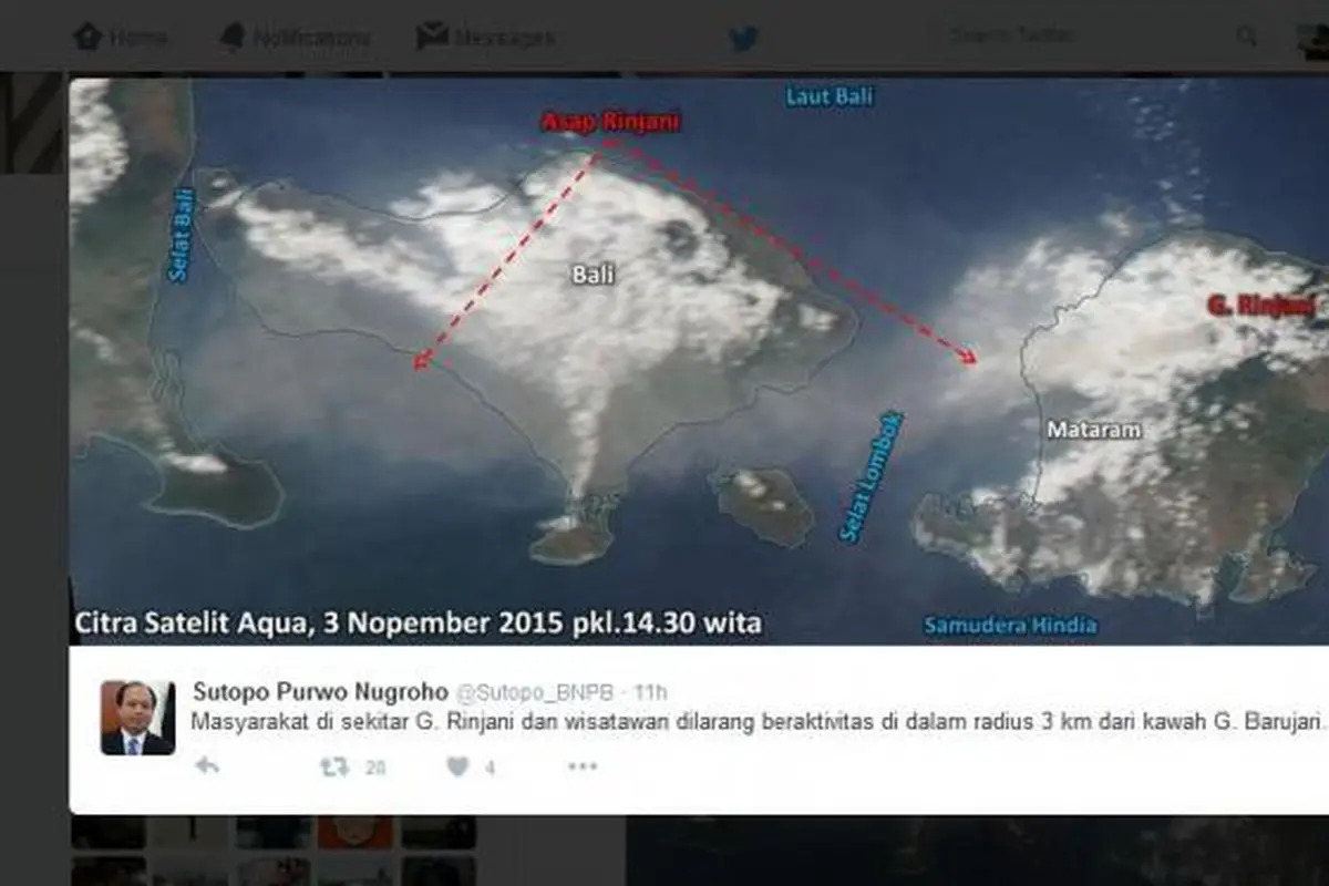 Gunung Rinjani Meletus, Netizen Malah Berdebat di Medsos