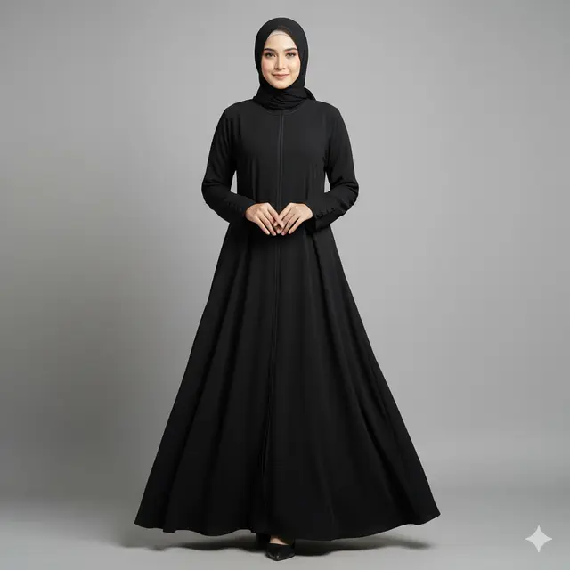 7 Model Gamis Abaya Hitam Polos, Inspirasi Tampilan Elegan dan Minimalis