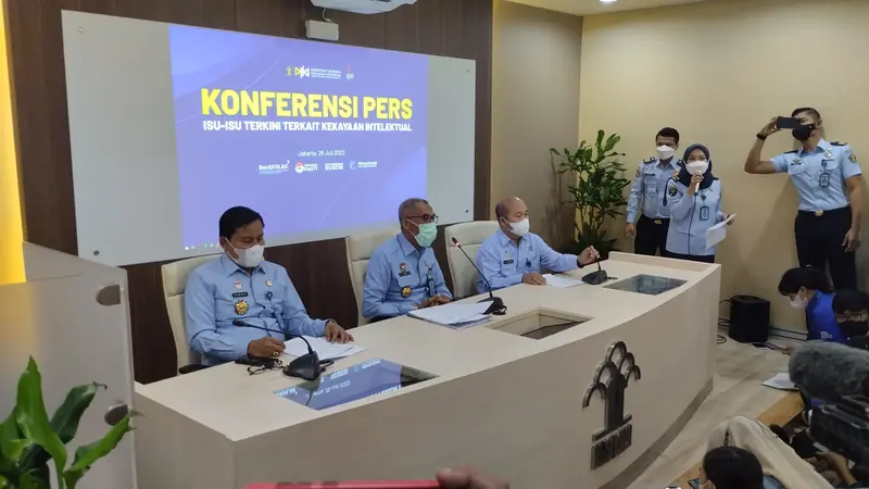 Konferensi Pers Dirjen Kekayaan Intelektual Kemenkum Ham