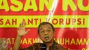 Wakil Ketua KPK yang juga calon pimpinan KPK, Busyro Muqoddas menjadi pembicara pada diskusi Quo Vadis KPK? Masa Depan Pemberantasan Korupsi di Jakarta, Senin (14/12/2015). Busyro hadir bersama Bambang Widjojanto. (Liputan6.com/Helmi Fithriansyah)
