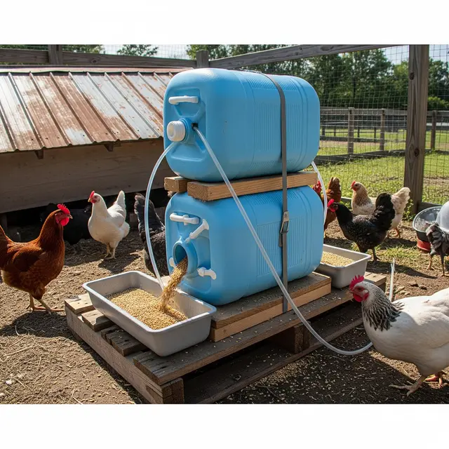 Tempat Pakan Ayam Otomatis dari Galon Bekas (Gemini AI)
