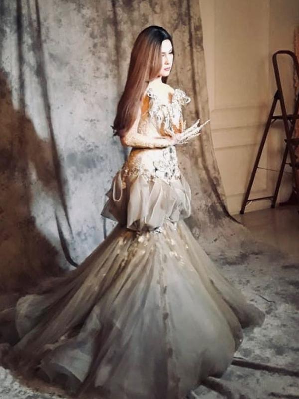Potret cantiknya Vicy Melanie saat pakai gaun pengantin. (Sumber: Instagram/@vicymelanie)