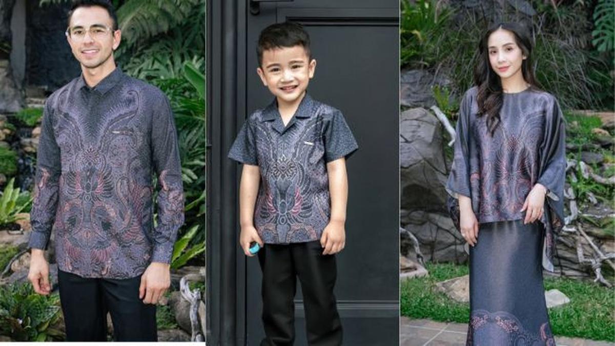 5 Potret Raffi Ahmad dan Nagita Slavina Gandeng Rayyanza Promosikan Brand Batik, Editan Foto Bikin Salfok