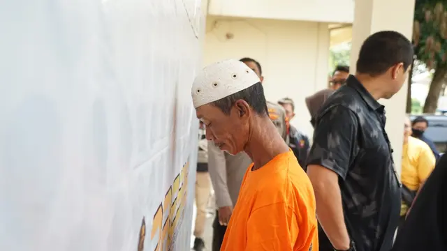 Polres Metro Bekasi menggelar konferensi pers kasus persetubuhan anak di bawah umur dan pembunuhan bayi oleh seorang kuli bangunan.