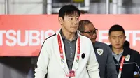 Shin Tae-yong ketika memimpin Timnas Indonesia di Piala AFF 2024 (c) Abdul Aziz