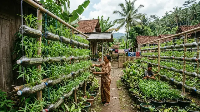 Sayuran cabut yang cocok ditanam di botol plastik bekas (AI Generated)