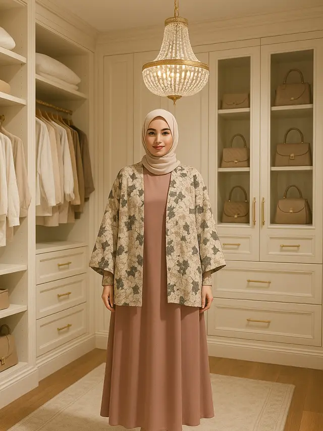 Padu Padan Baju Gamis dan Outer Oversize