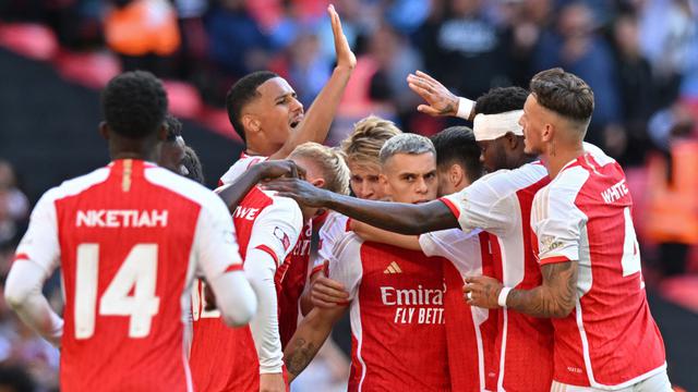 Arsenal mengalahkan Manchester City pada Community Shield 2023.