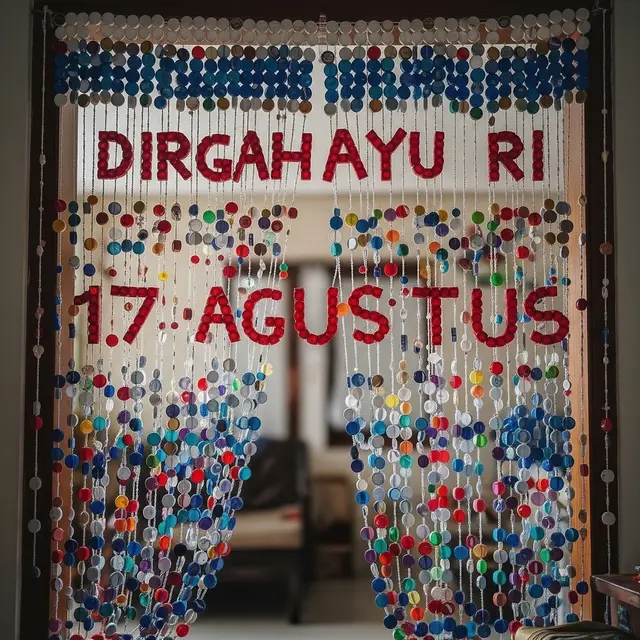 Tirai Pintu dari Tutup Botol Bekas (AI Generated)