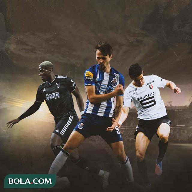 Ilustrasi - Paul Pogba, Fabio Vieira, Nayef Aguerd