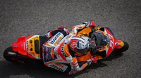 Pembalap Repsol Honda Marc Marquez sudah siap tempur di MotoGP Belanda usai absen di balapan Jerman akhir pekan lalu. Marquez ogah jatuh bangun lagi (AFP)