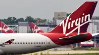 Pesawat Virgin Airlines yang diduga menerima ancaman bom. (AP)