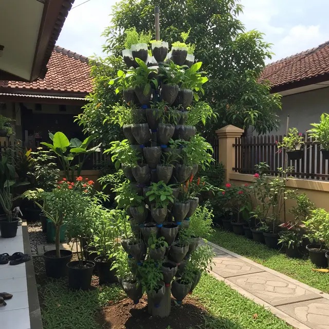 9 Ide Tower Garden dari Pipa PVC dan Botol Plastik, Berkebun Praktis