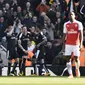 Emirates Stadium - 13/3/16 Troy Deeney celebrates with Ben Watson and Sebastian Prodl after Odion Ighalo (not pictured) scores the first goal for Watford Reuters / Hannah McKay
