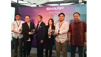 Acara peluncuran Sharp R1s dan Pi di Baxter Smith, Jakarta, Senin (5/2/2018). Liputan6.com/Andina Librianty