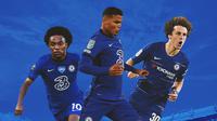 Chelsea - Willian, Thiago Silva, David Luiz (Bola.com/Adreanus Titus)