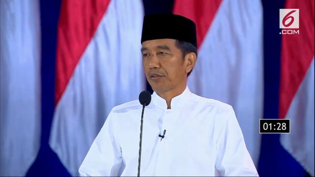Calon Presiden nomor urut 01 Jokowi dalam Debat Kelima Pilpres 2019. (Liputan6.com)