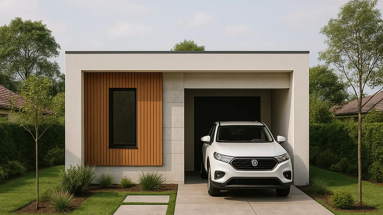Gambar Desain Rumah 6x6 Dengan Garasi Mobil/ChatGPT