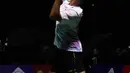 Bermain tiga set, pertandingan antara Anthony Sinisuka Ginting dan Kenta Nishimoto berlangsung ketat. (Liputan6.com/Herman Zakharia)