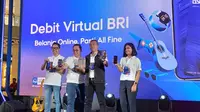 PT Bank Rakyat Indonesia (Persero) Tbk bersama Visa Indonesia meluncurkan Debit Virtual BRI pada 25 November 2023 di Gandaria City Mall, Jakarta. (Amira Fatimatuz Zahra/Liputan6.com)