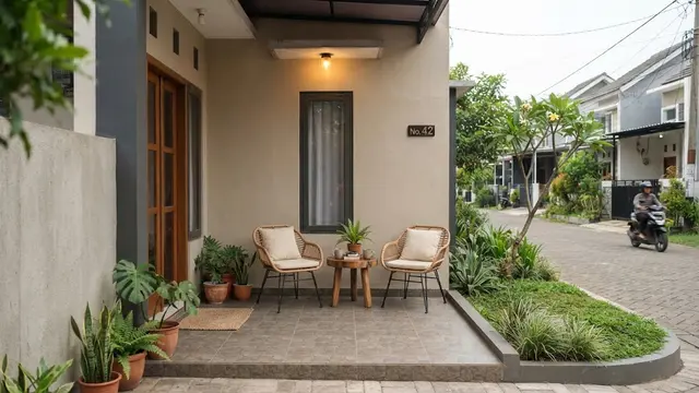 9 Teras Rumah Kecil Tanpa Pagar, Tampil Terbuka dan Tetap Estetik