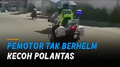 Polisi tersebut sampai tak berkutik untuk mengejar kembali pemotor yang lincah ini.