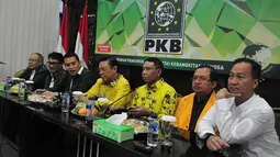 Konferensi pers Partai Golkar dan PKB di markas PKB di Jl. Raden Saleh, Jakarta. Rabu (18/3/2015). Kunjungan Partai olkar ke PKB adalah bagian dari safari politik mereka (Liputan6.com/Johan Tallo)