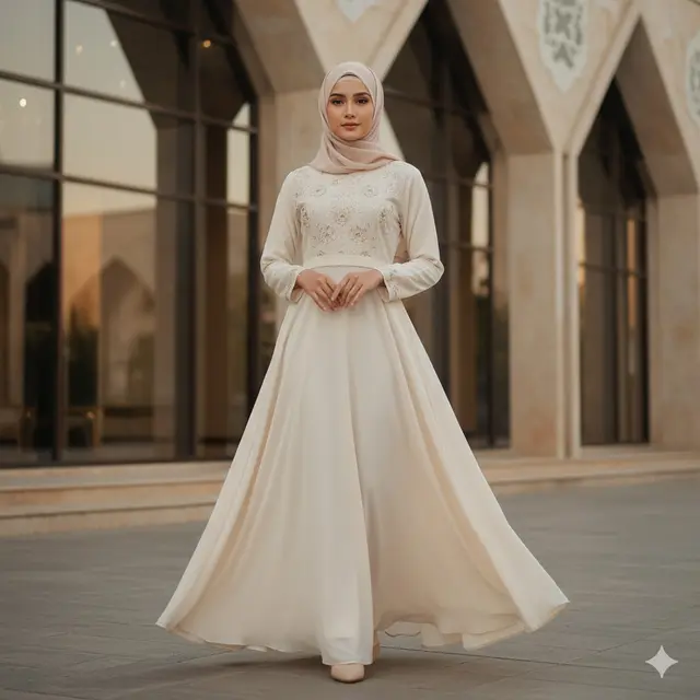 Model Gamis Abaya Bordir yang Elegan
