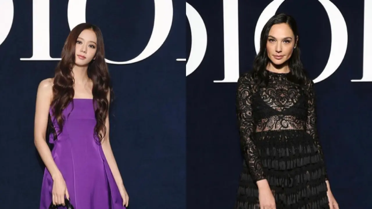 Jisoo dan Gal Gadot di Dior Paris Fashion Week