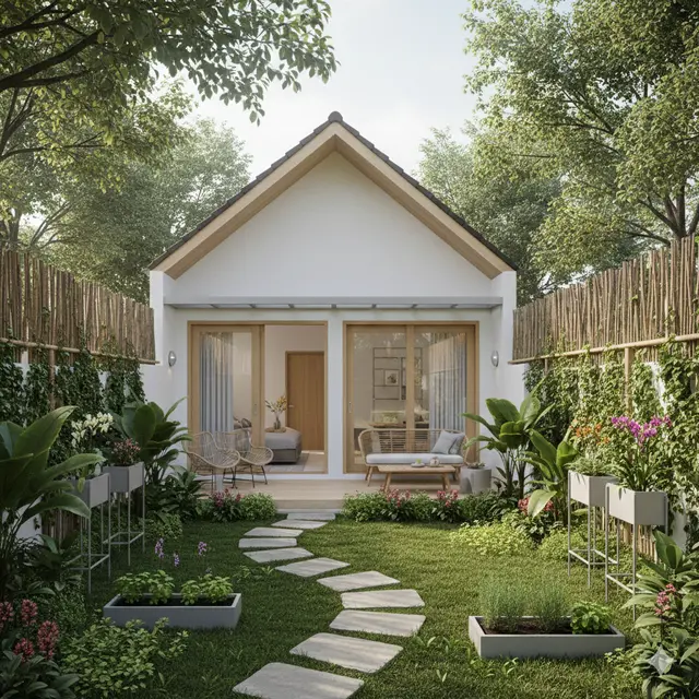 Model Rumah Kecil dengan Taman Belakang Luas