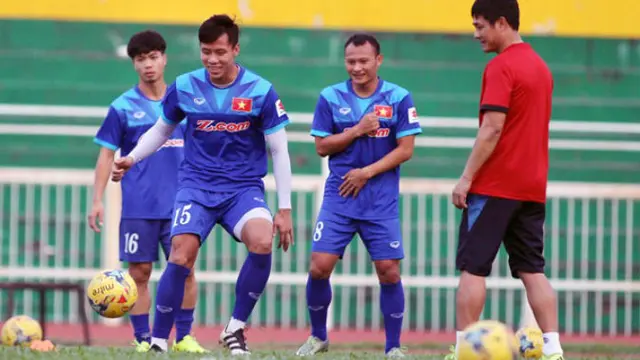 Tim nasional (Timnas) Vietnam berlatih jelang laga melawan Indonesia 