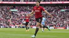 Manchester United berhasil unggul berkat gol Scott McTominay, Harry Maguire dan Bruno Fernandes. (AP Photo/Alastair Grant)