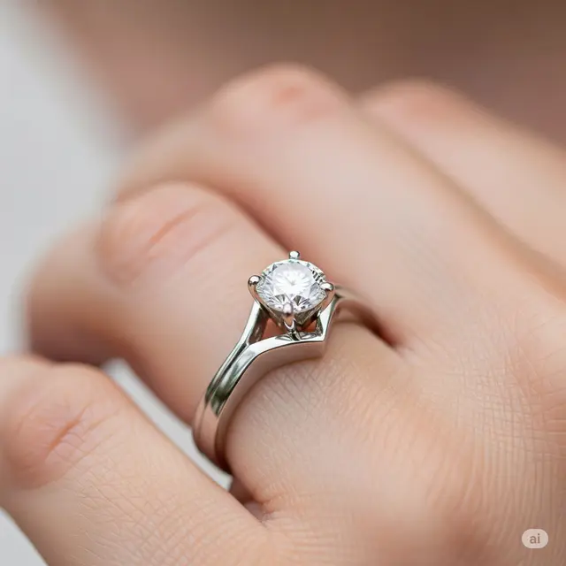 Cincin Emas Putih + Berlian