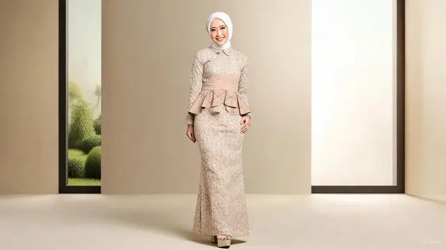 Model Baju Batik Elegan dan Mewah untuk Gamis/Ilustrasi AI
