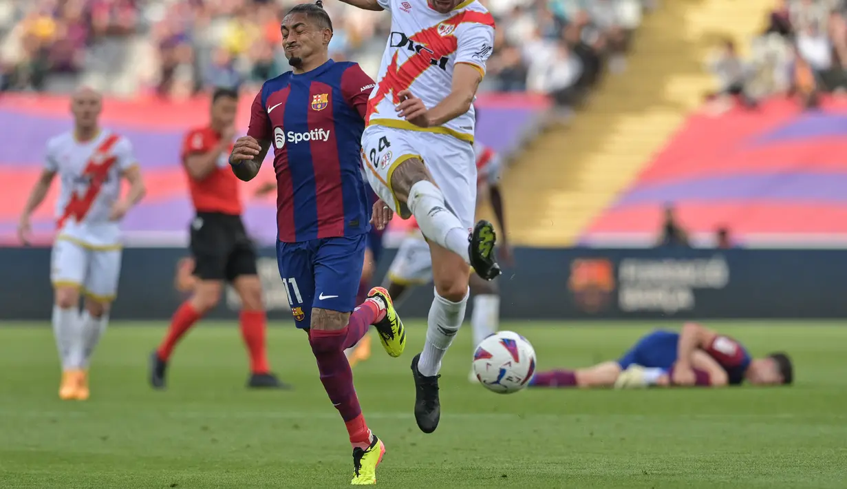 <p>Barcelona sukses mengalahkan Rayo Vallecano dengan skor 3-0. (MANAURE QUINTERO / AFP)</p>
