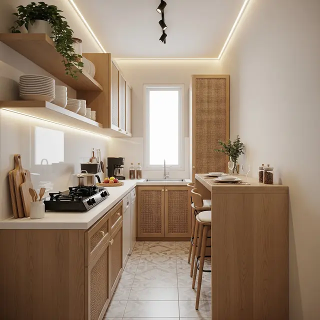 Desain Dapur Sempit Memanjang