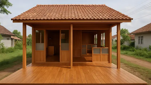 Inspirasi Rumah Bagus Sederhana dengan Lantai Kayu yang Memikat/via ChatGPT